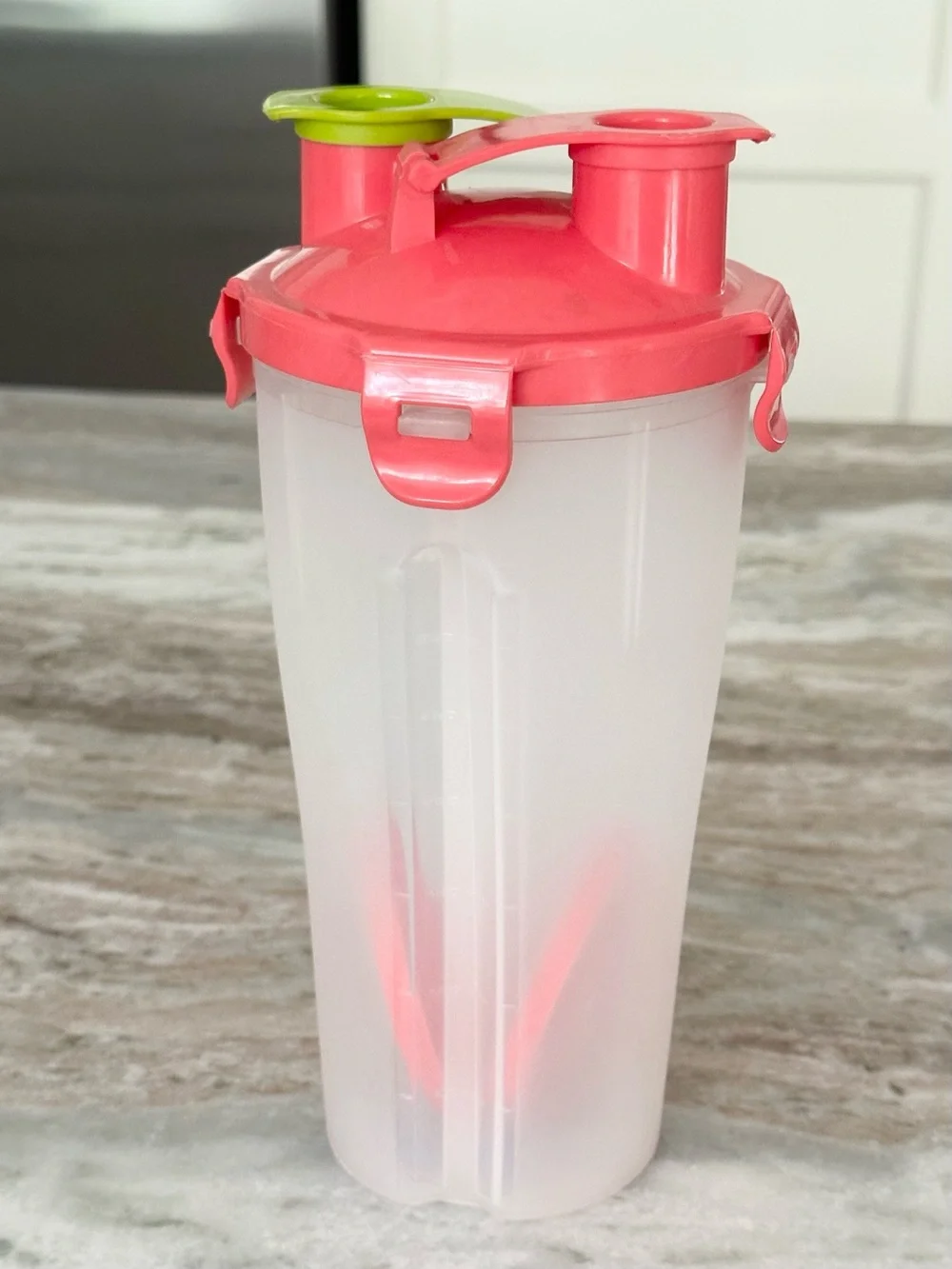 Hydra Cup Dual Shaker Made In USA Pink and Lime Dual Compartment Travel Bottle